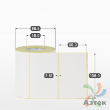 Термоэтикетка ТОП 100х60 (рядов 1 по 500 шт)  в рулоне, втулка 40 мм (к) IQ code