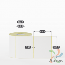 Термоэтикетка ЭКО 100х80 (рядов 1 по 600 шт)  в рулоне, втулка 40 мм (к) IQ code