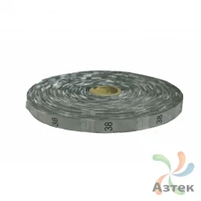 Размерник Тканый «38» Белый 10х40 мм в рулоненарезкав упаковке (1000 шт) Дамаск