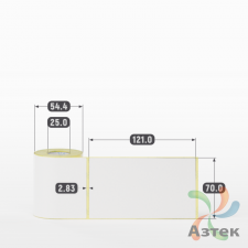 Термоэтикетка ЭКО 70х121 (рядов 1 по 100 шт)  в рулоне, втулка 25 мм (к) IQ code