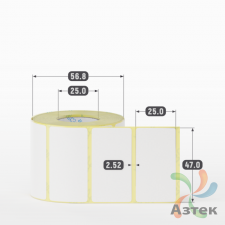 Термоэтикетка ТОП 47х25 (рядов 1 по 500 шт)  в рулоне, втулка 25 мм (к) IQ code