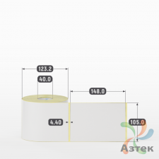 Термотрансферная этикетка 105х148 (рядов 1 по 500 шт) Полуглянец в рулоне, втулка 40 мм (к) IQ code
