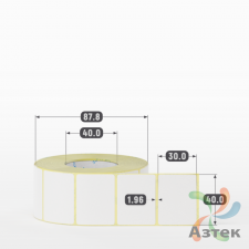 Термоэтикетка ТОП 40х30 (рядов 1 по 1 000 шт)  в рулоне, втулка 40 мм (к) IQ code