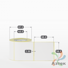 Термоэтикетка ЭКО 58х60 (рядов 1 по 250 шт)  в рулоне, втулка 40 мм (к) IQ code
