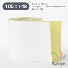 Термоэтикетка ЭКО 105х148 (рядов 1 по 250 шт)  в рулоне, втулка 40 мм (к) IQ code