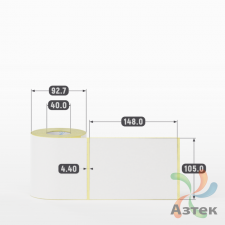 Термоэтикетка ЭКО 105х148 (рядов 1 по 250 шт)  в рулоне, втулка 40 мм (к) IQ code