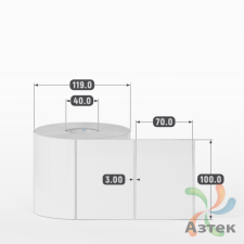 Этикетка самоклеящаяся 100х70 (рядов 1 по 1 000 шт) Полипропилен белый в рулоне, втулка 40 мм (к) IQ code 	