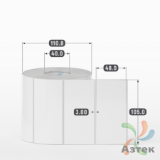 Этикетка самоклеящаяся 105х48 (рядов 1 по 1 200 шт) Полипропилен белый в рулоне, втулка 40 мм (к) IQ code 	