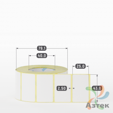 Термоэтикетка ТОП 43х25 (рядов 1 по 900 шт)  в рулоне, втулка 40 мм (к) IQ code