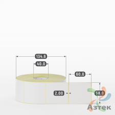 Термотрансферная этикетка 58х60 (рядов 1 по 1 500 шт) Полуглянец в рулоне, втулка 40 мм (к) IQ code