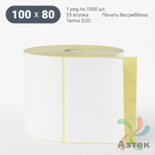 Термоэтикетка ЭКО 100х80 (рядов 1 по 1 000 шт)  в рулоне, втулка 25 мм (к) IQ code