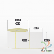 Термоэтикетка ЭКО 100х80 (рядов 1 по 1 000 шт)  в рулоне, втулка 25 мм (к) IQ code