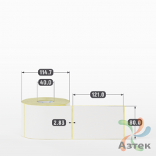 Термоэтикетка ТОП 80х121 (рядов 1 по 500 шт)  в рулоне, втулка 40 мм (к) IQ code