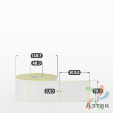 Термотрансферная этикетка 70х100 (рядов 1 по 1 000 шт) Полуглянец в рулоне, втулка 40 мм (к) IQ code