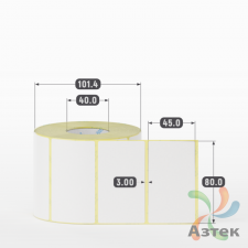 Термоэтикетка ЭКО 80х45 (рядов 1 по 1 000 шт)  в рулоне, втулка 40 мм (к) IQ code