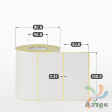 Термотрансферная этикетка 100х50 (рядов 1 по 700 шт) Полуглянец в рулоне, втулка 40 мм (к) IQ code