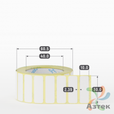 Термоэтикетка ЭКО 30х10 (рядов 1 по 1 000 шт)  в рулоне, втулка 40 мм (к) IQ code