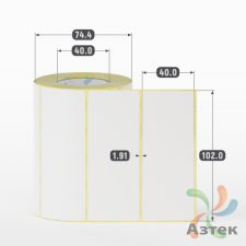 Термоэтикетка ЭКО 102х40 (рядов 1 по 500 шт)  в рулоне, втулка 40 мм (к) IQ code