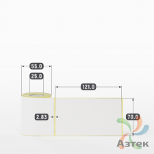 Термоэтикетка ТОП 70х121 (рядов 1 по 100 шт)  в рулоне, втулка 25 мм (к) IQ code