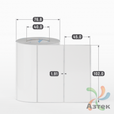 Этикетка самоклеящаяся 102х45 (рядов 1 по 500 шт) Полипропилен белый в рулоне, втулка 40 мм (к) IQ code 	