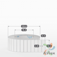 Этикетка самоклеящаяся 50х12 (рядов 1 по 5 000 шт) Полипропилен съемный клей в рулоне, втулка 76 мм (к) IQ code