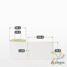 Термоэтикетка ЭКО 70х100 (рядов 1 по 200 шт)  в рулоне, втулка 25 мм (к) IQ code