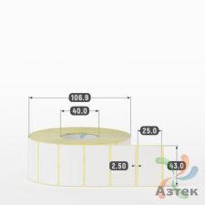 Термоэтикетка ЭКО 43х25 (рядов 1 по 2 000 шт)  в рулоне, втулка 40 мм (к) IQ code