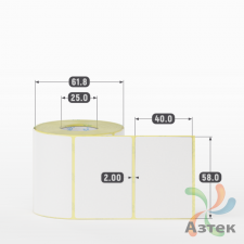 Термоэтикетка 58х40 (рядов 1 по 400 шт) Termo TOP, втулка 25 мм (к) IQ code (подходит для Вайлдберриз)