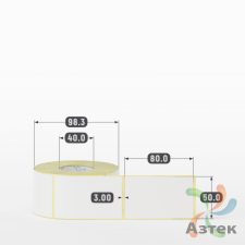 Термоэтикетка ТОП 50х80 (рядов 1 по 520 шт)  в рулоне, втулка 40 мм (к) IQ code