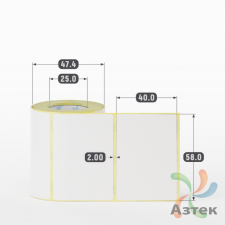 Термоэтикетка 58х40 (рядов 1 по 200 шт) Termo ECO, втулка 25 мм (к) IQ code (подходит для Вайлдберриз)