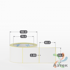 Термоэтикетка ЭКО 58х60 (рядов 1 по 400 шт)  в рулоне, втулка 76 мм (к) IQ code
