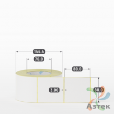Термоэтикетка ЭКО 80х80 (рядов 1 по 1 000 шт)  в рулоне, втулка 76 мм (к) IQ code