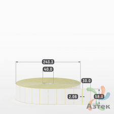 Термоэтикетка ЭКО 58х30 (рядов 1 по 10 000 шт)  в рулоне, втулка 40 мм (к) IQ code