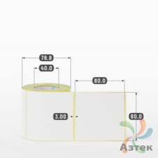 Термоэтикетка ЭКО 80х80 (рядов 1 по 300 шт)  в рулоне, втулка 40 мм (к) IQ code