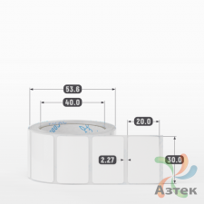 Этикетка самоклеящаяся 30х20 (рядов 1 по 300 шт) Полипропилен белый в рулоне, втулка 40 мм (к) IQ code 	
