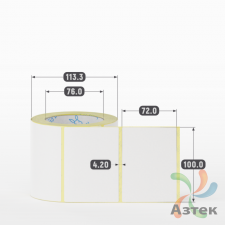 Термоэтикетка ЭКО 100х72 (рядов 1 по 500 шт)  в рулоне, втулка 76 мм (к) IQ code