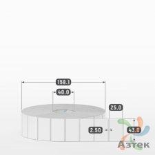 Этикетка самоклеящаяся 43х25 (рядов 1 по 5 000 шт) Полипропилен белый в рулоне, втулка 40 мм (к) IQ code 	
