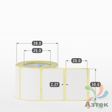 Термоэтикетка ТОП 30х20 (рядов 1 по 200 шт)  в рулоне, втулка 25 мм (к) IQ code