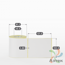 Термотрансферная этикетка 102х121 (рядов 1 по 300 шт) Полуглянец в рулоне, втулка 40 мм (к) IQ code