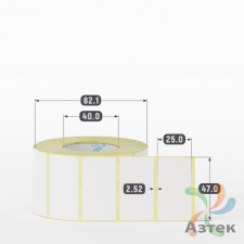 Термоэтикетка ТОП 47х25 (рядов 1 по 1 000 шт)  в рулоне, втулка 40 мм (к) IQ code