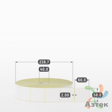 Термоэтикетка ЭКО 58х60 (рядов 1 по 5 000 шт)  в рулоне, втулка 40 мм (к) IQ code