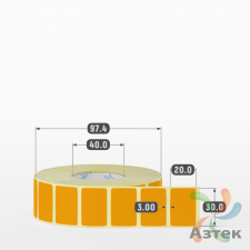 Термоэтикетка 30х20 Termo TOP цветная (рядов 1 по 2000 шт), втулка 40 мм (к) цвет - Оранжевый 