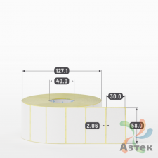 Термоэтикетка ЭКО 58х30 (рядов 1 по 2 500 шт)  в рулоне, втулка 40 мм (к) IQ code