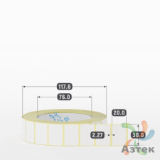 Термоэтикетка ТОП 30х20 (рядов 1 по 2 000 шт)  в рулоне, втулка 76 мм (к) IQ code