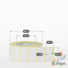 Термотрансферная этикетка 30х15 (рядов 1 по 1 000 шт) Полуглянец в рулоне, втулка 40 мм (к) IQ code