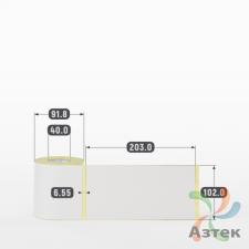 Термотрансферная этикетка 102х203 (рядов 1 по 180 шт) Полуглянец в рулоне, втулка 40 мм (к) IQ code