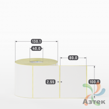 Этикетка самоклеящаяся 100х80 (рядов 1 по 1 000 шт) Termo ECO съемный клей в рулоне, втулка 40 мм (к) IQ code