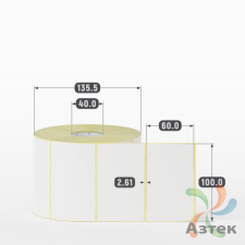 Термоэтикетка ЭКО 100х60 (рядов 1 по 1 500 шт)  в рулоне, втулка 40 мм (к) IQ code