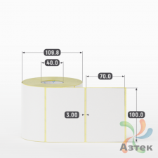 Термоэтикетка ЭКО 100х70 (рядов 1 по 800 шт)  в рулоне, втулка 40 мм (к) IQ code