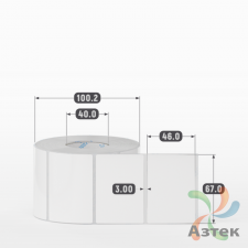 Этикетка самоклеящаяся 67х46 (рядов 1 по 1 000 шт) Полипропилен белый в рулоне, втулка 40 мм (к) IQ code 	